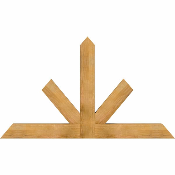 Ekena Millwork Saratoga Rough Sawn Timber Gable Bracket, Western Red Cedar, 72"W x 42"H x 4"D x 6"F, 14/12 Pitch GBW072X42X0406SAR00RWR - main